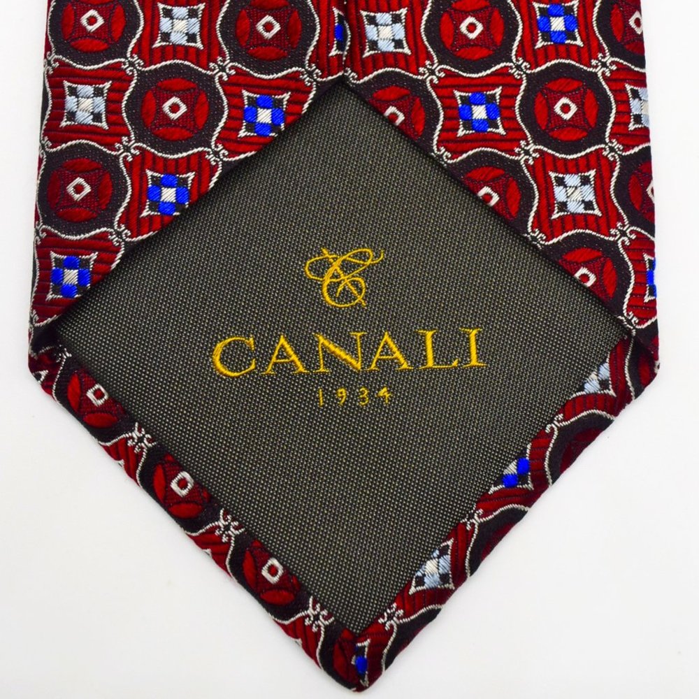 Canali Geometric Red Tie